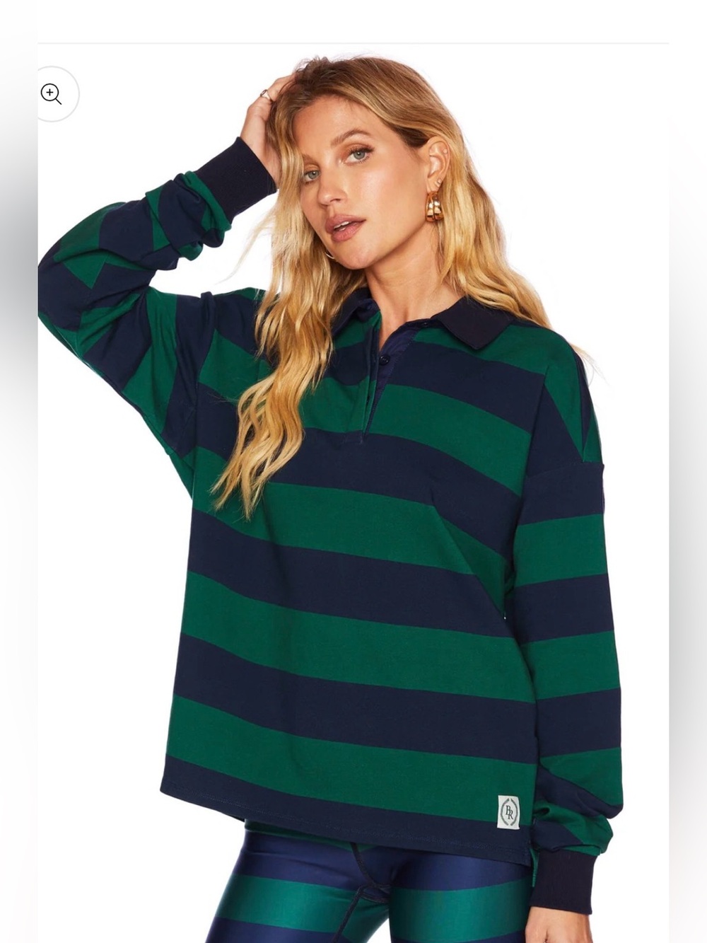 Beach Riot Rugby Shirt Verdant Stripe size XS